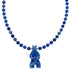 Denim Lapis Bear Sterling Silver Jewelry Bead Necklace RX114159